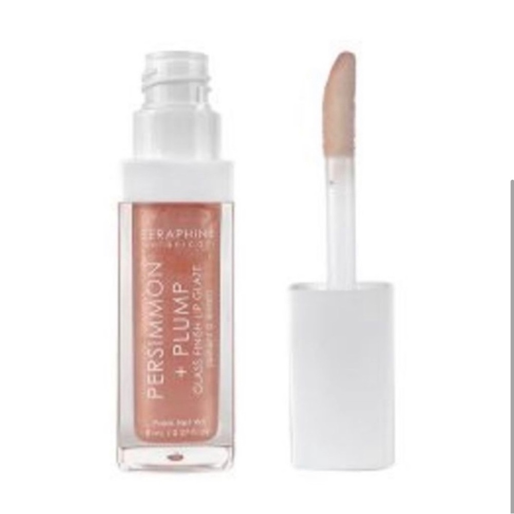 NEW Persimmon + Plump Glass Finish Lip Glaze Shade Wet Skin .27oz